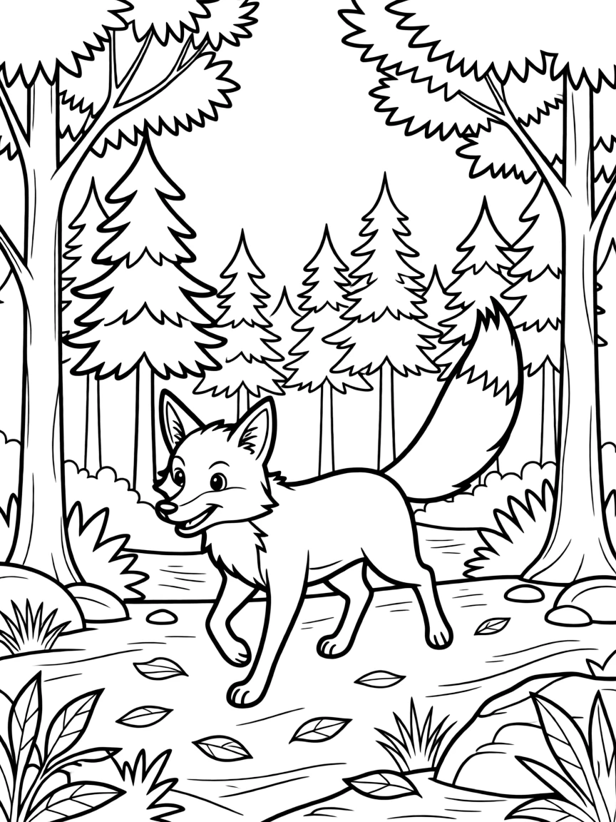 (Minnesota) A red fox trotting through the woods