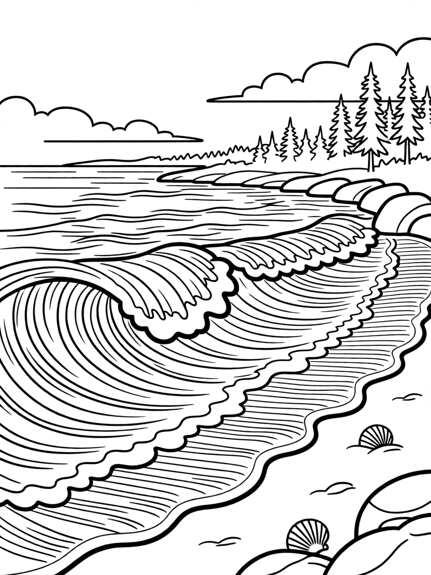 (Minnesota) Lake Superior with crashing waves