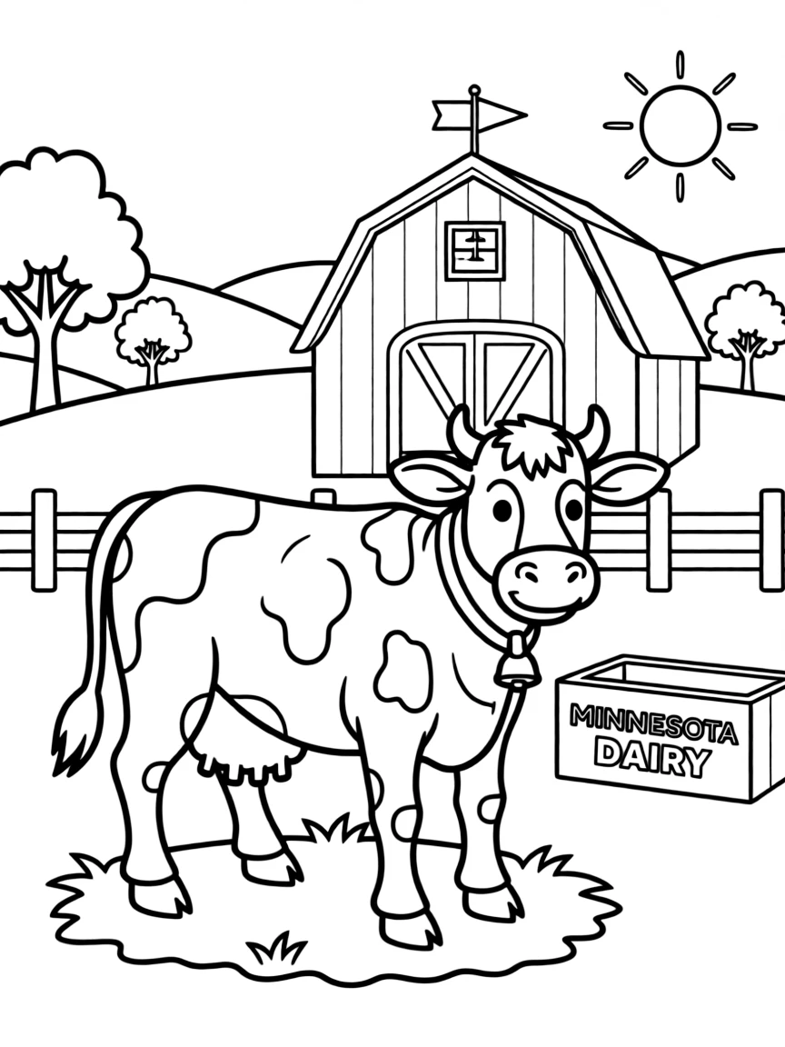 (Minnesota) A Minnesota dairy cow on a farm