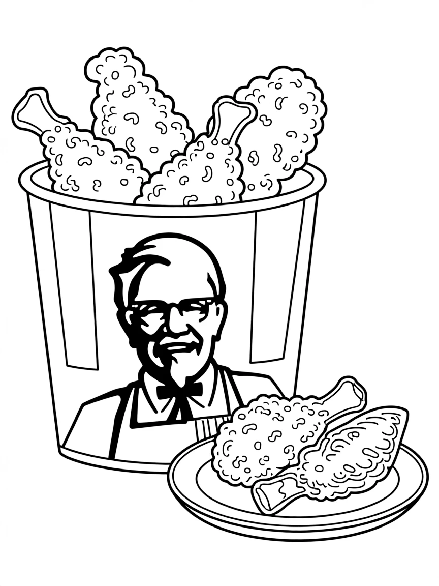 (Kentucky) Kentucky Fried Chicken bucket with the Colonel Sanders logo