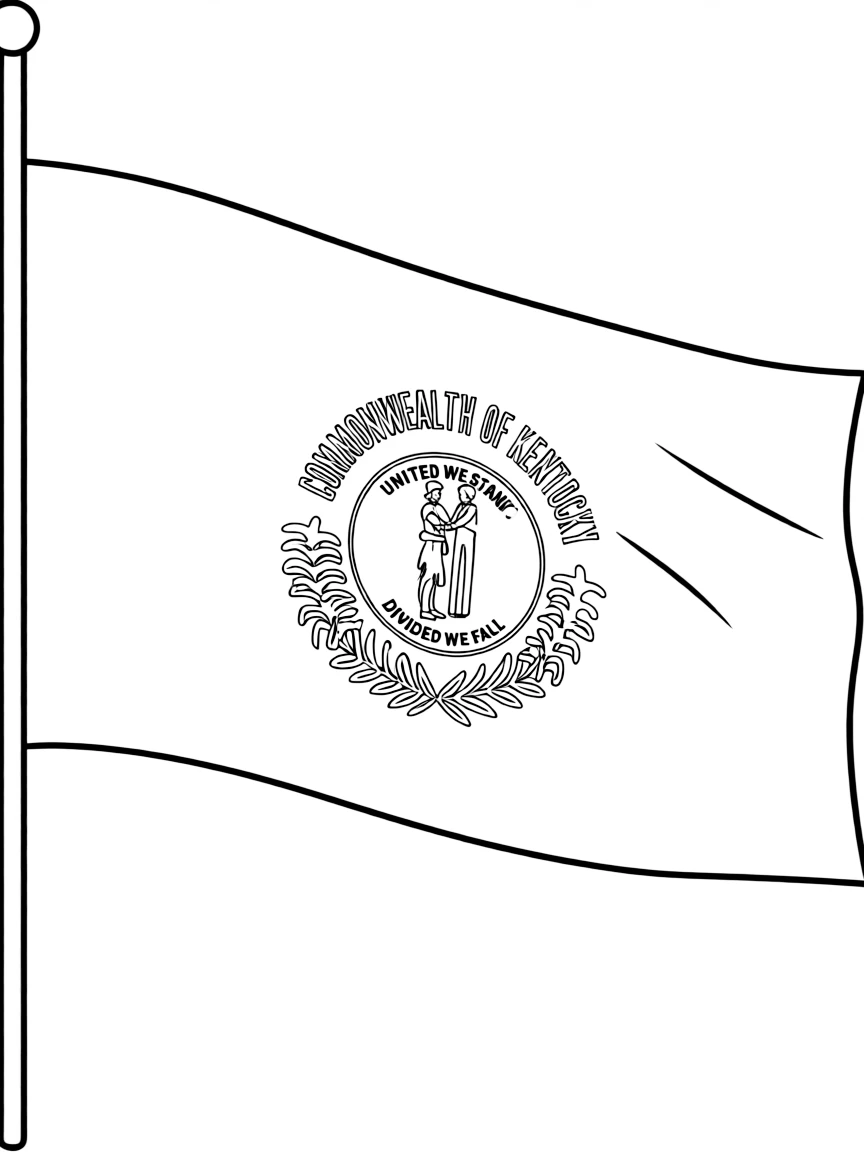 (Kentucky) Kentucky state flag with the state seal and motto