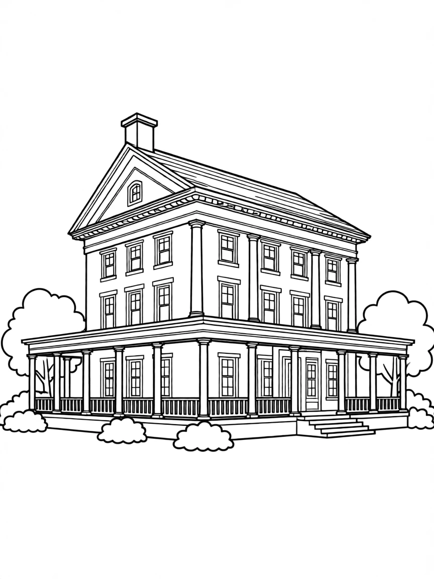 (Kentucky) My Old Kentucky Home mansion with columns and front porch