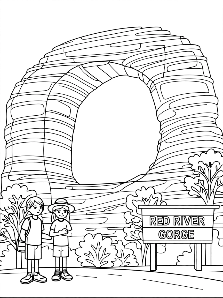 (Kentucky) Red River Gorge natural stone arch formation