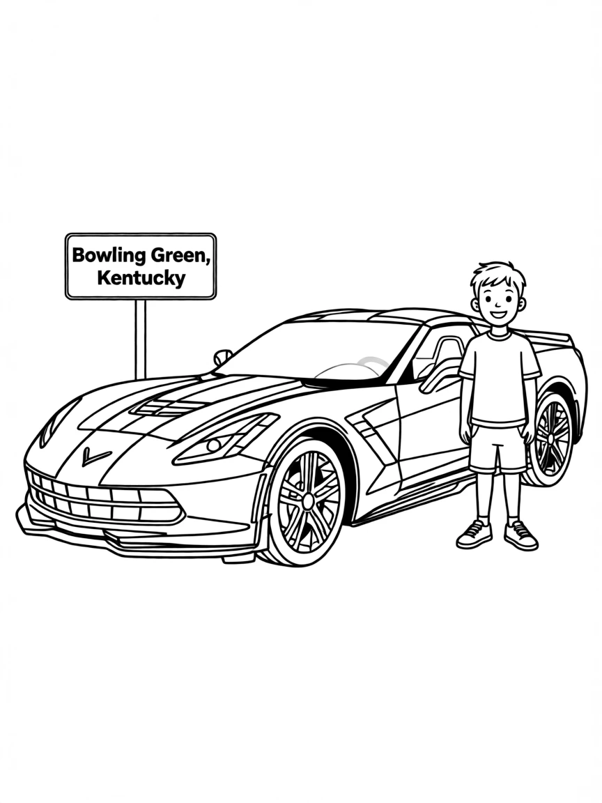 (Kentucky) Corvette sports car (made in Bowling Green, Kentucky)
