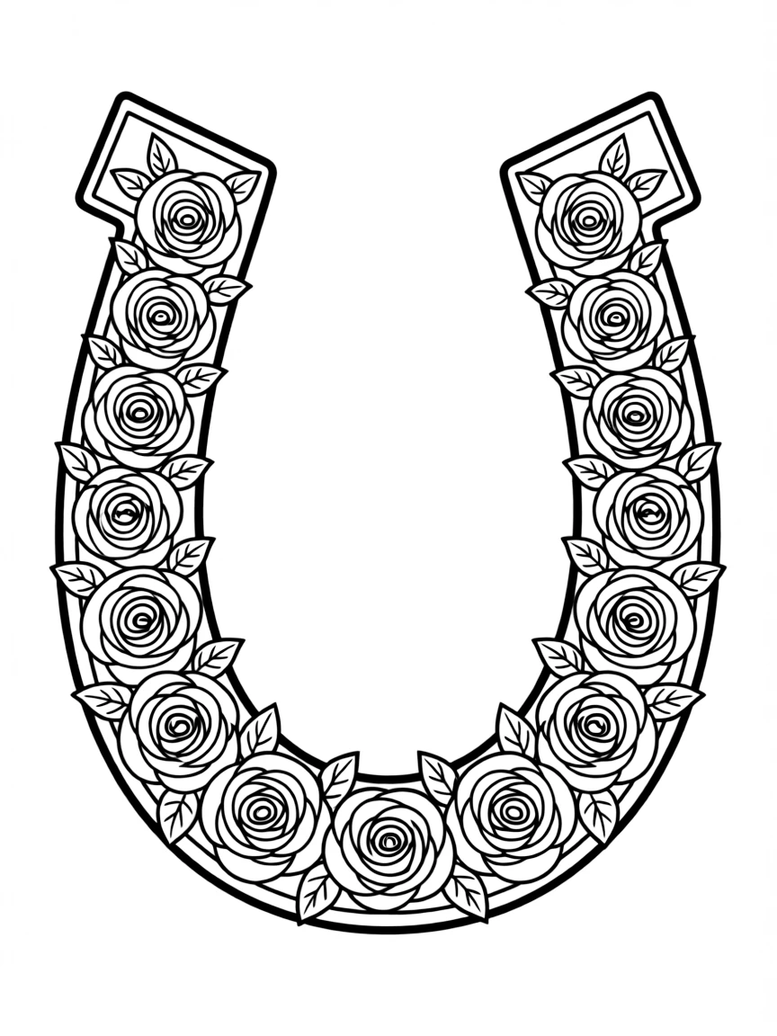(Kentucky) Kentucky Derby roses garland in horseshoe shape