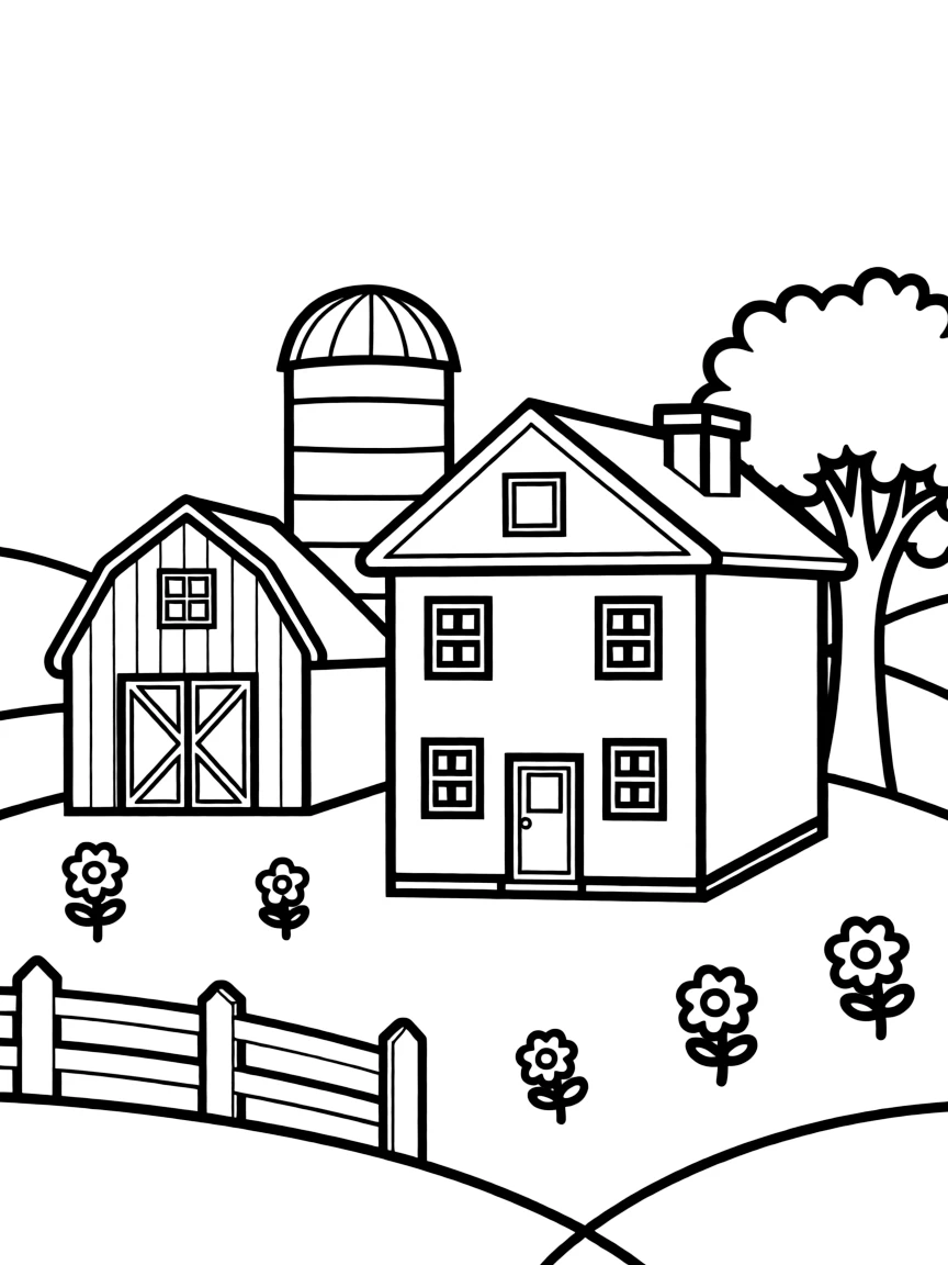 (Kentucky) Kentucky farmhouse with barn and silo