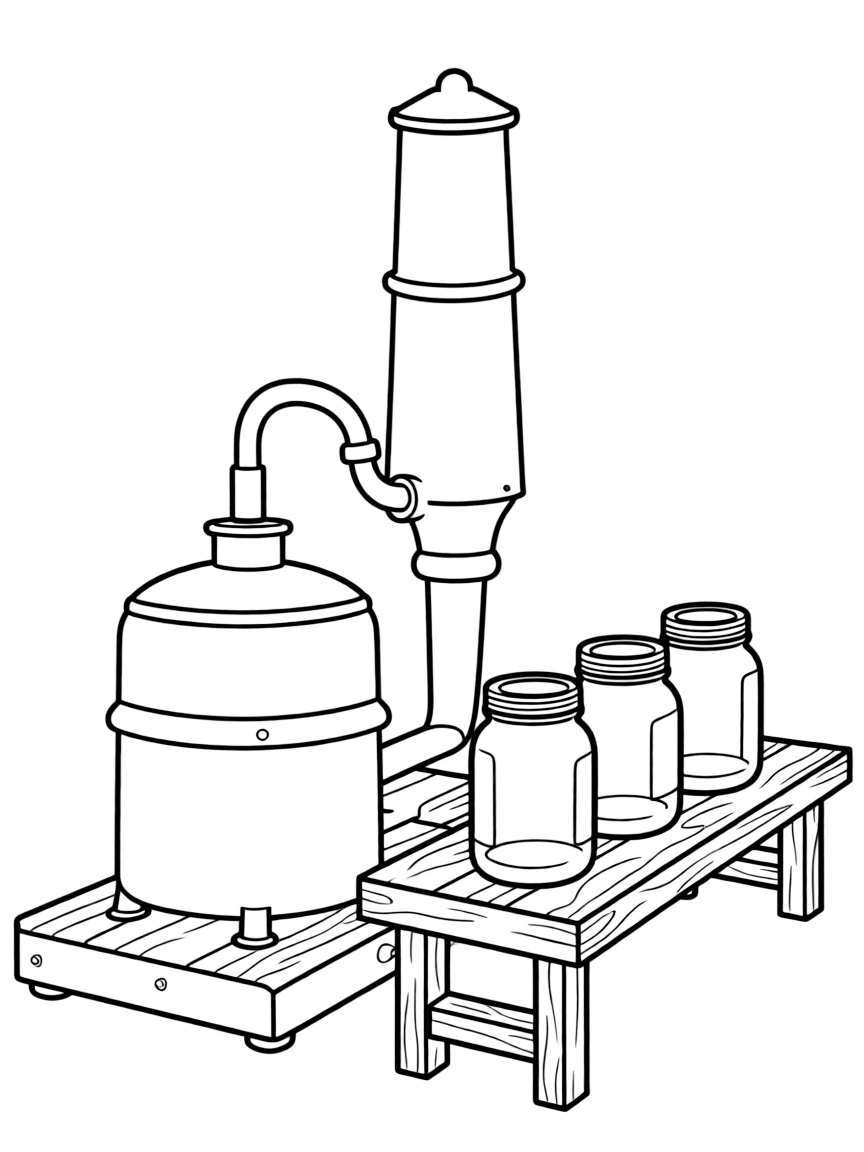 (Kentucky) Kentucky moonshine still with mason jars