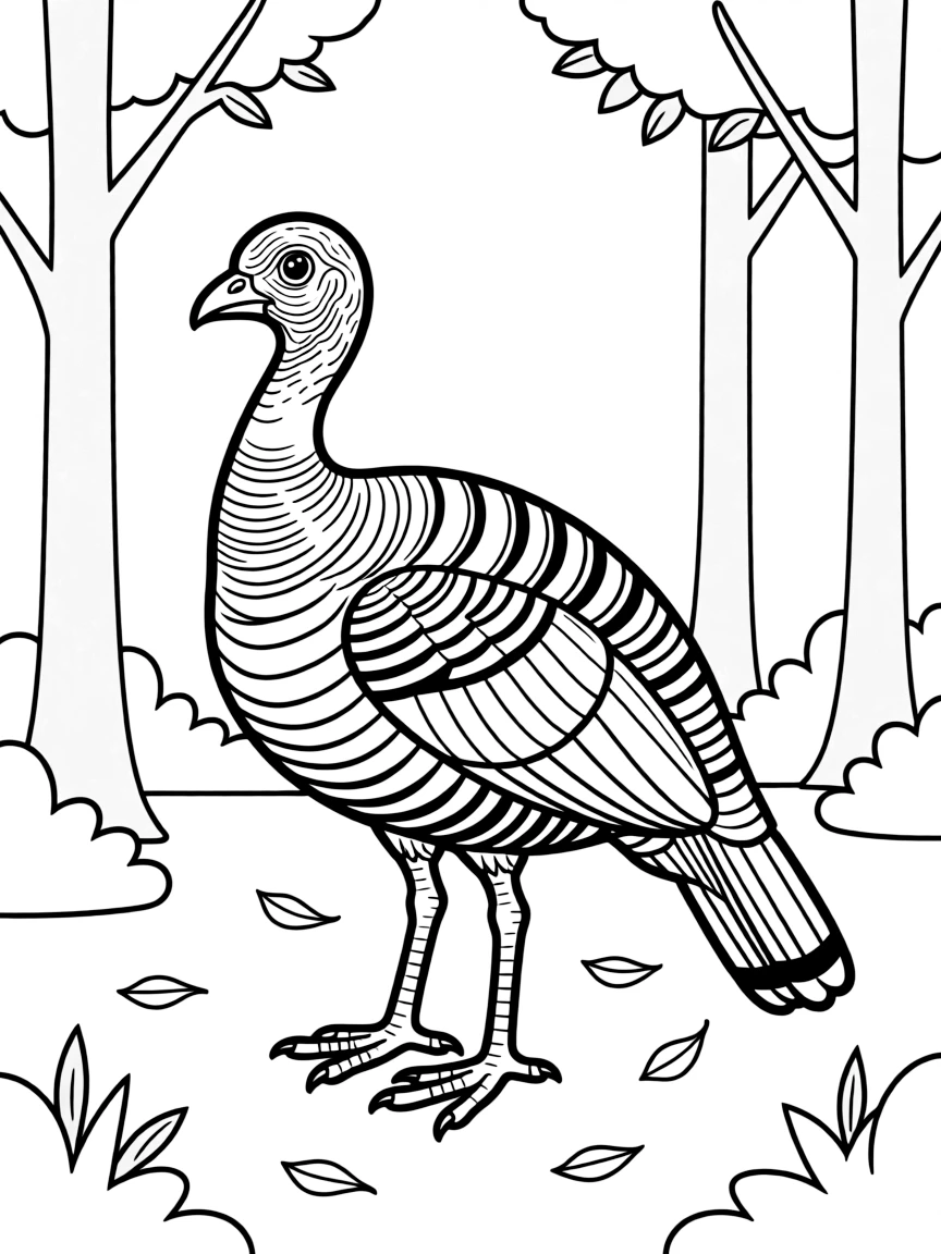 (Kentucky) Wild turkey (Kentucky's state wild game bird) in forest