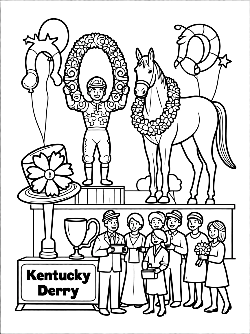 (Kentucky) Kentucky Derby winner's circle celebration