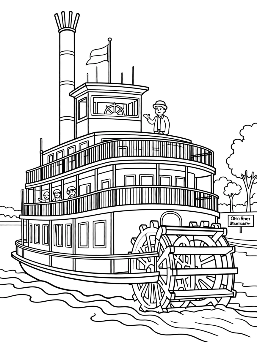 (Kentucky) Ohio River steamboat paddle wheeler