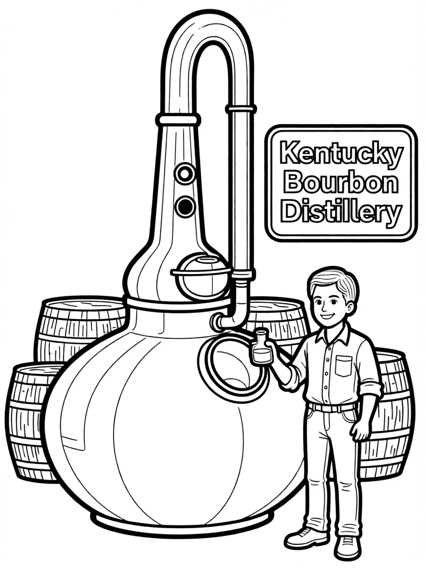 (Kentucky) Bourbon distillery copper pot still