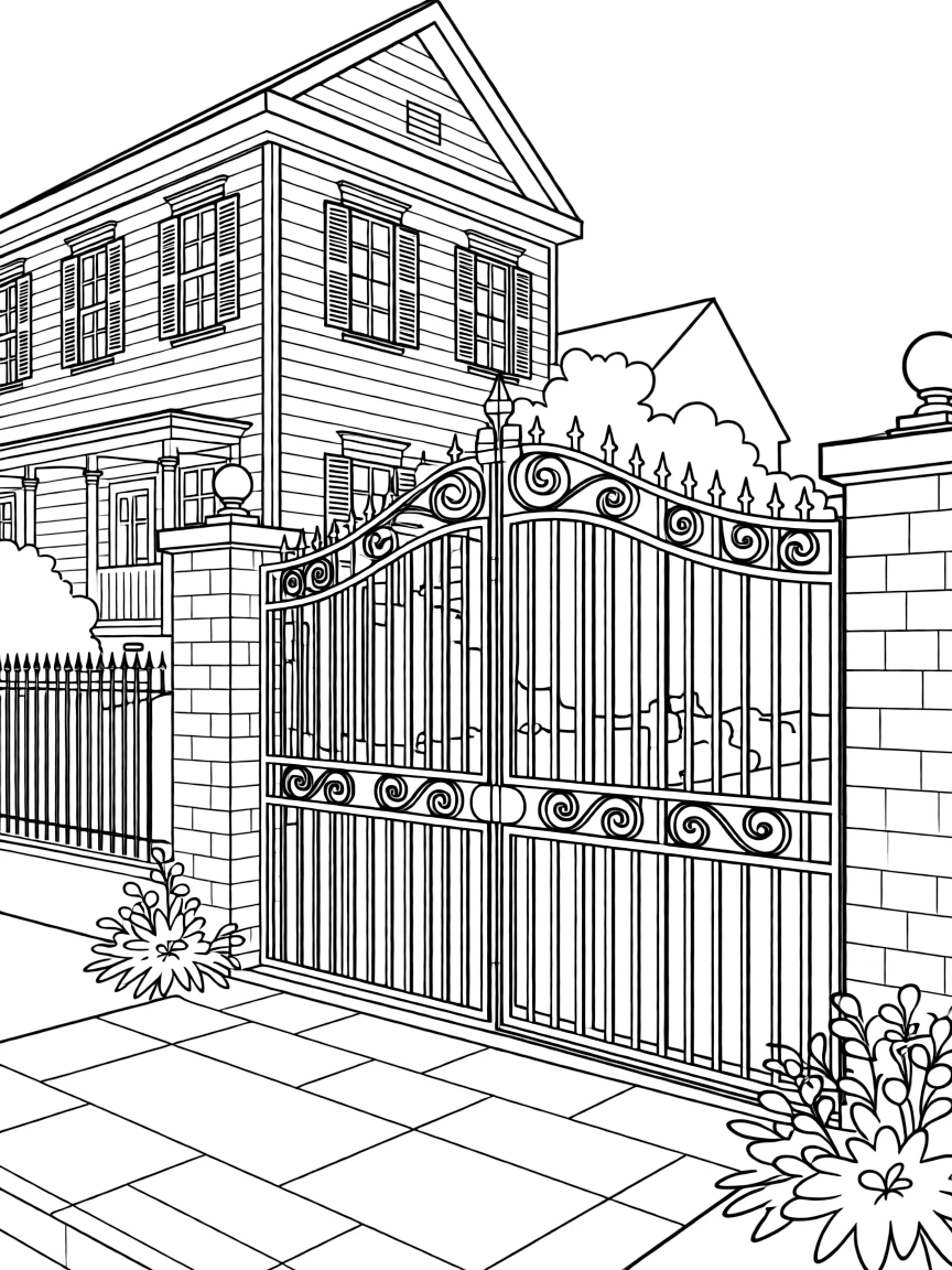 (South Carolina) Charleston historic house with iron gates