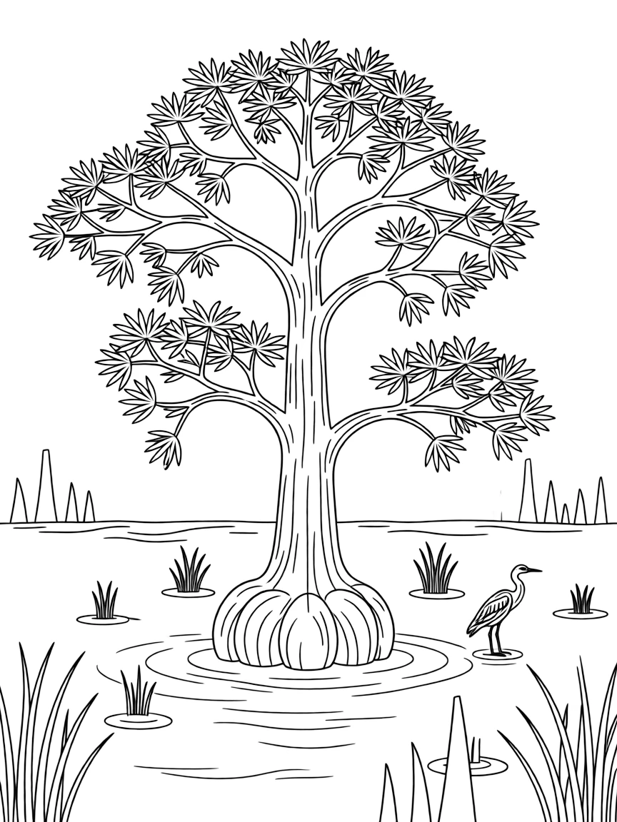(South Carolina) Bald cypress tree in a marsh