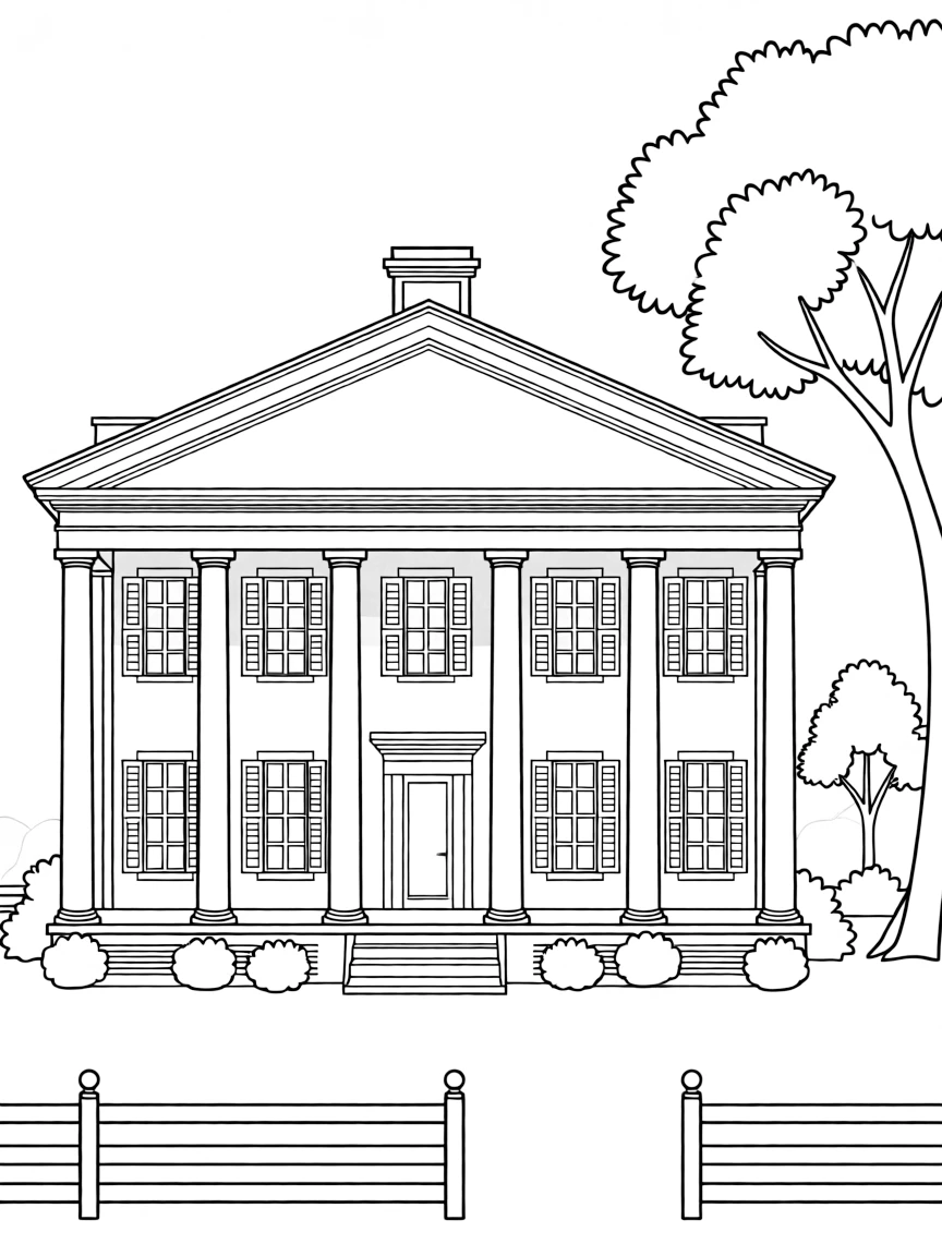 (South Carolina) Old plantation house with columns