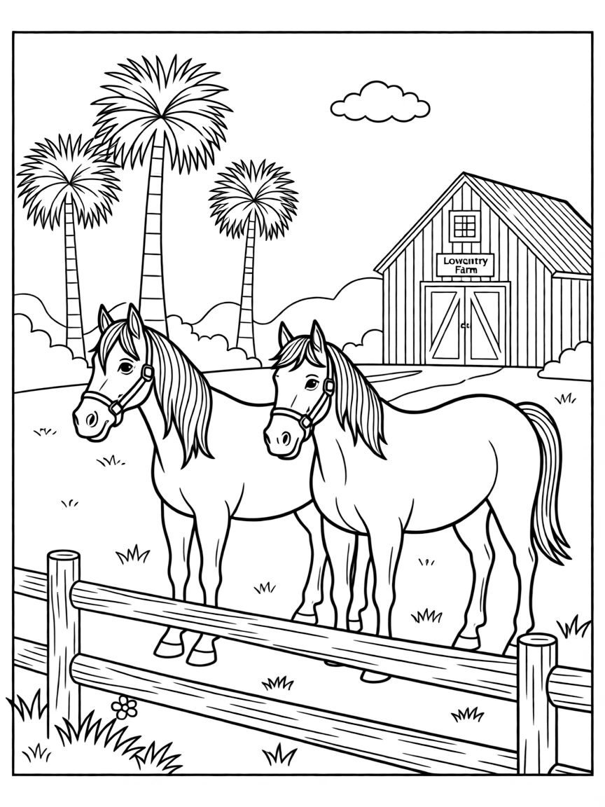(South Carolina) Horses at a Lowcountry farm