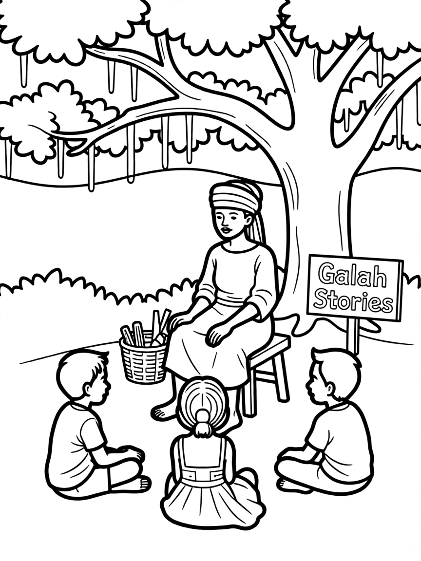 (South Carolina) Gullah storyteller with children