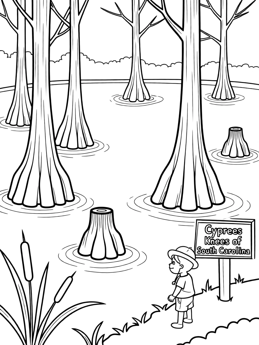(South Carolina) Cypress knees in a swamp