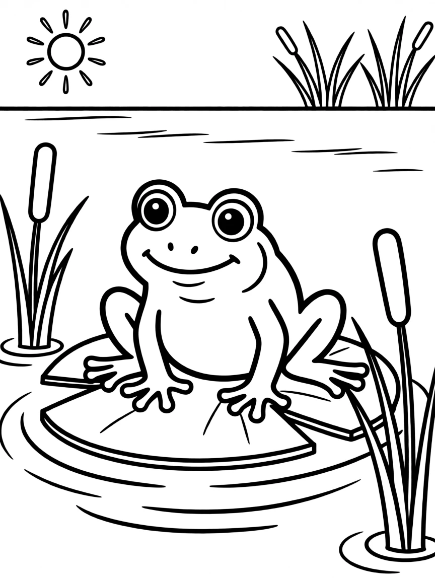 (South Carolina) A frog sitting on a lily pad in the Lowcountry