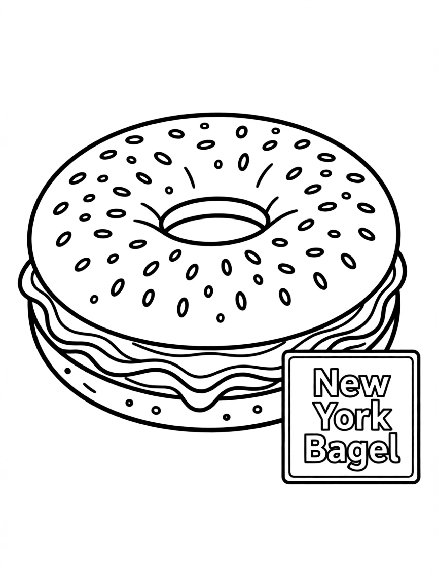 (New York) New York bagel with cream cheese