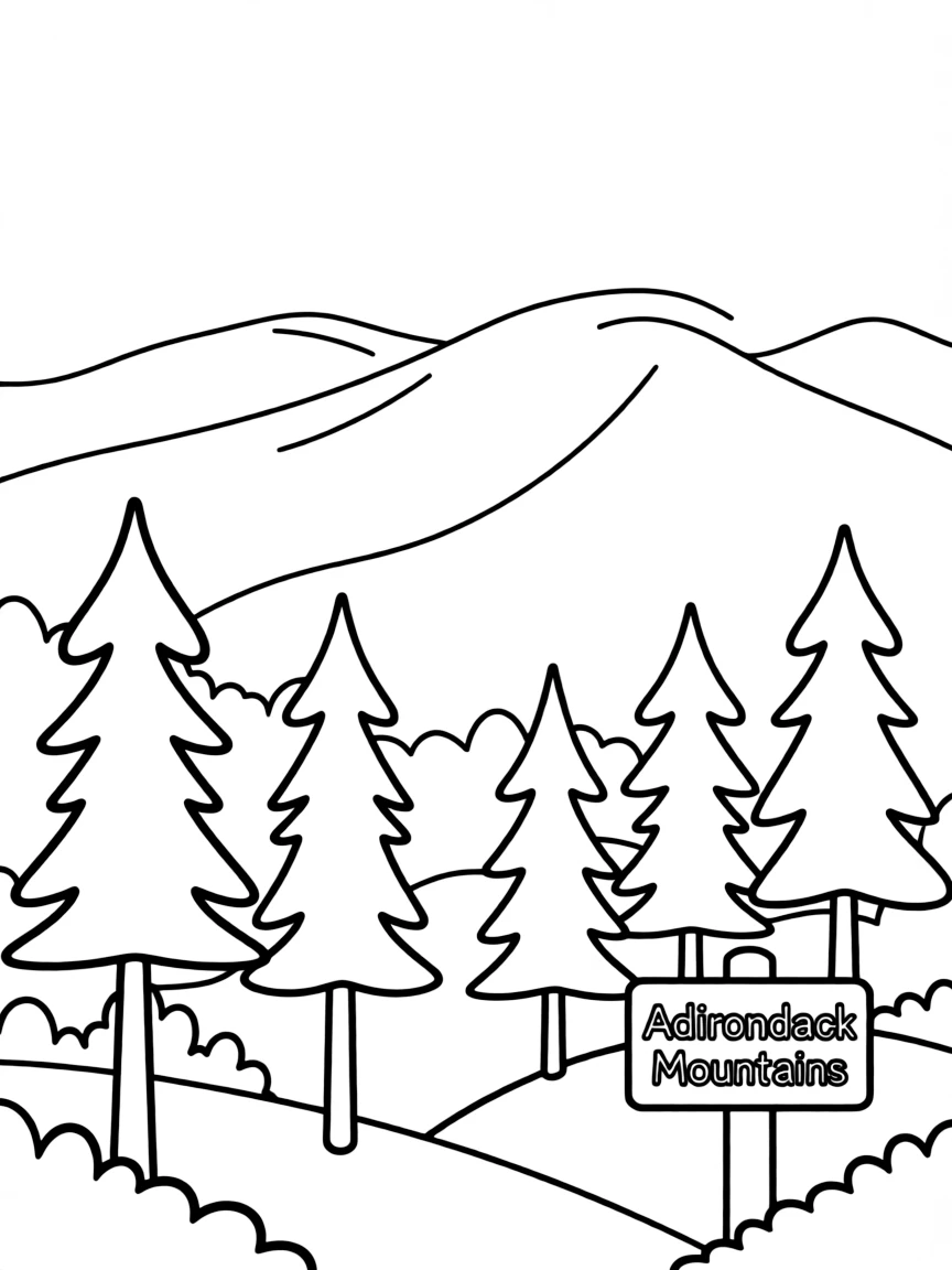(New York) Adirondack Mountains with trees
