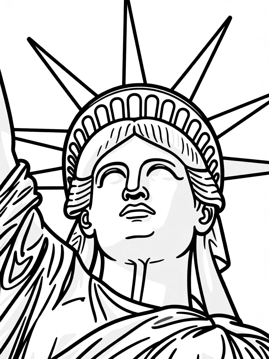 (New York) Statue of Liberty crown close-up