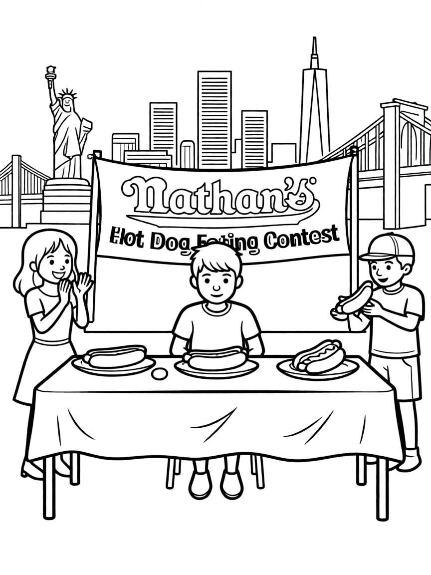 (New York) Nathan’s hot dog eating contest