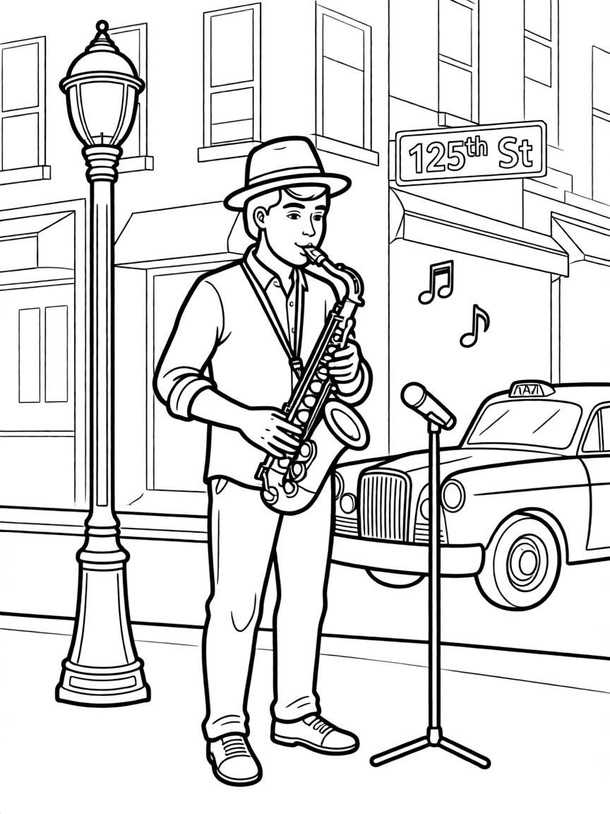 (New York) Jazz musician in Harlem
