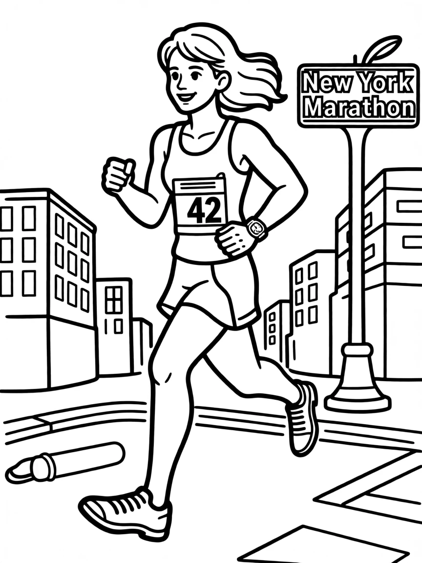 (New York) NY marathon runner with number tag
