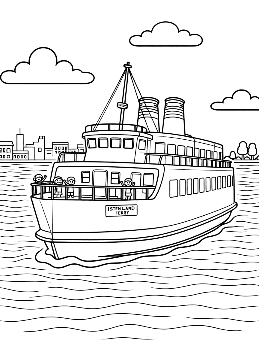 (New York) Ferry boat sailing to Staten Island