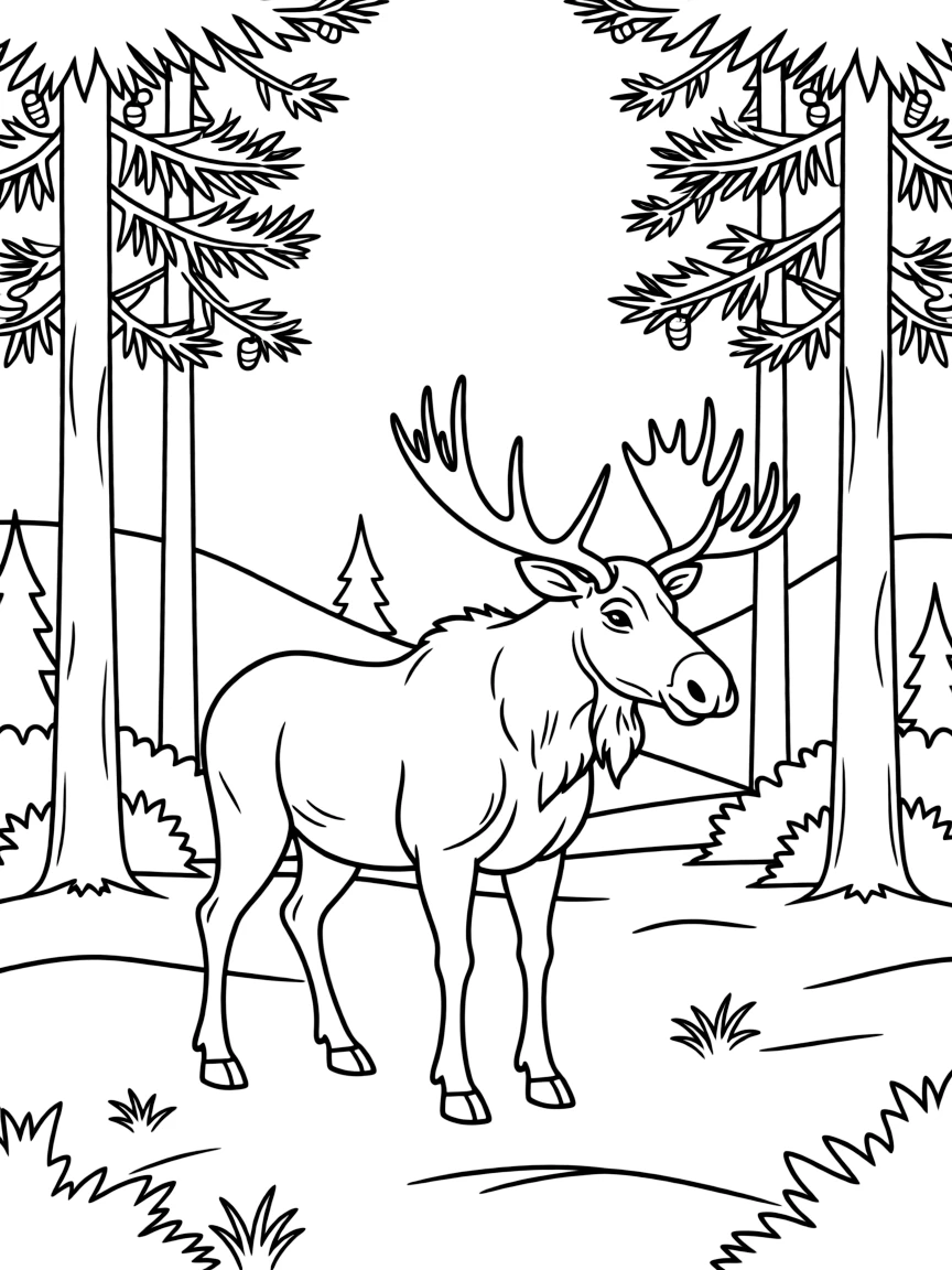 (New Hampshire) A moose standing in a New Hampshire forest