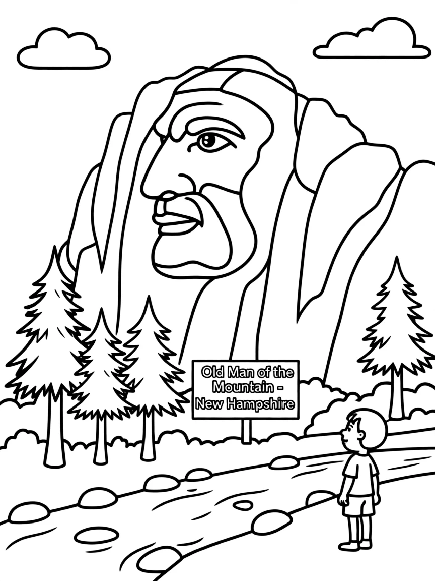 (New Hampshire) The Old Man of the Mountain rock formation