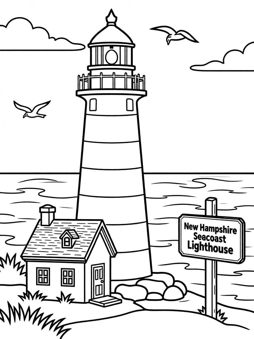 (New Hampshire) A lighthouse on the New Hampshire seacoast