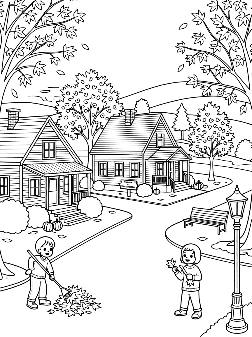(New Hampshire) A quaint New England village in fall