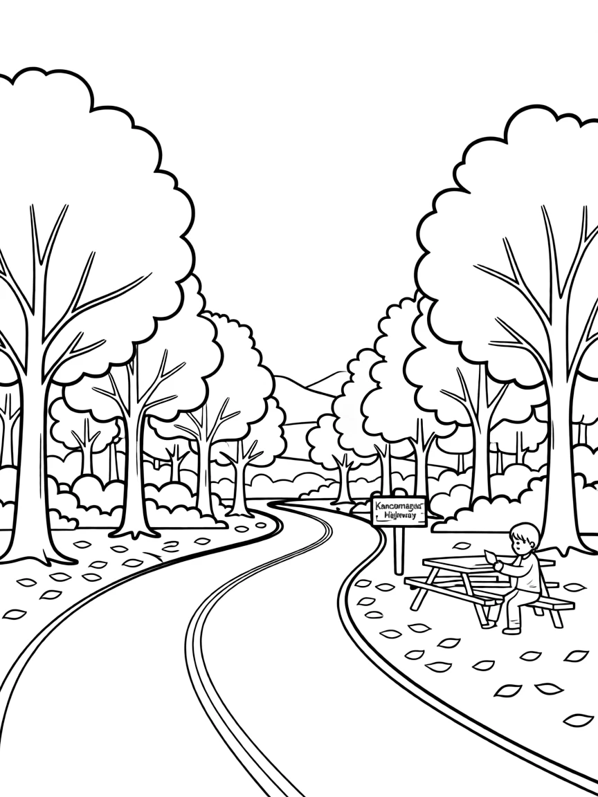 (New Hampshire) A scene of the Kancamagus Highway in fall