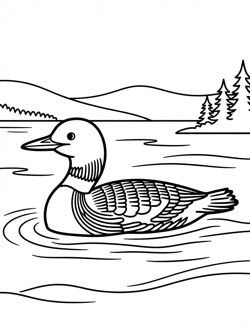 (New Hampshire) A loon swimming in a New Hampshire lake