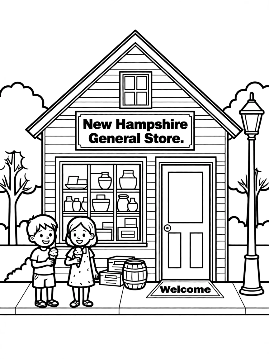 (New Hampshire) A quaint general store in a small town