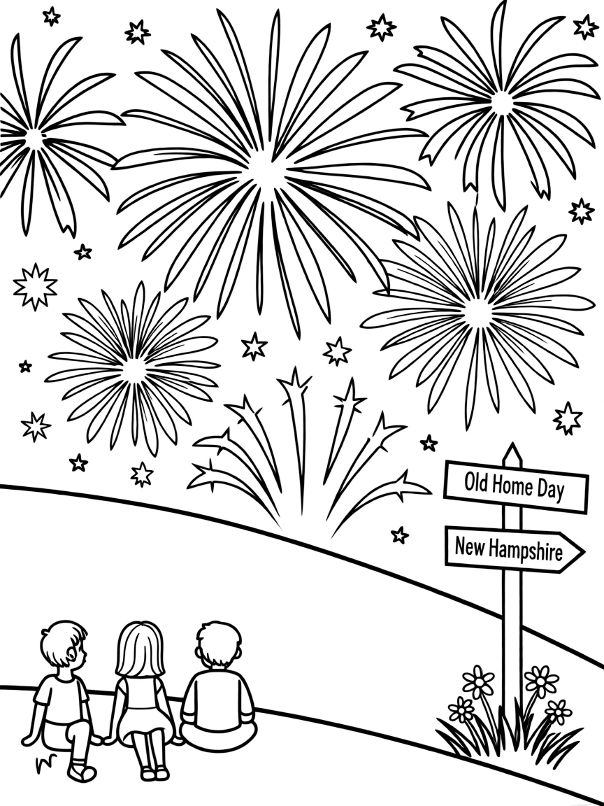 (New Hampshire) A fireworks display for New Hampshire’s Old Home Day