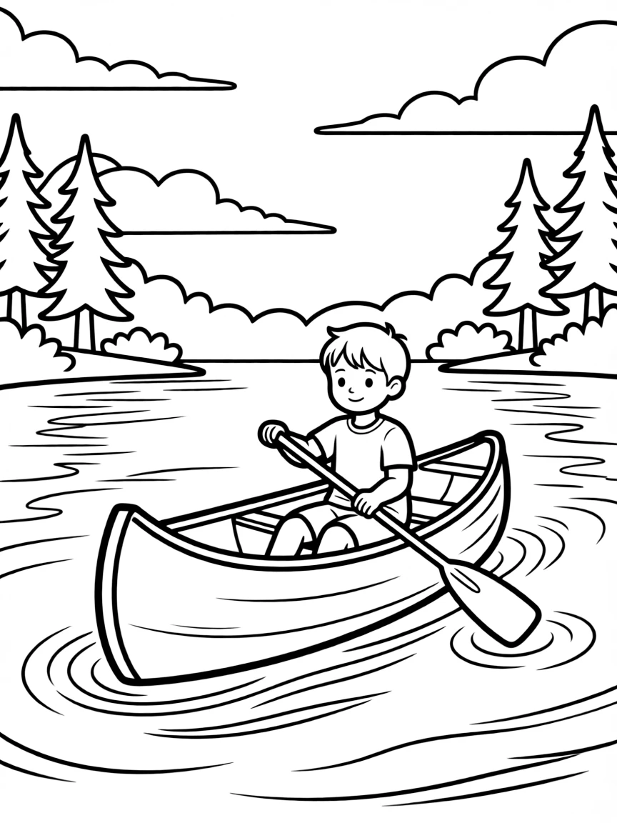 (New Hampshire) A canoe on a quiet New Hampshire lake