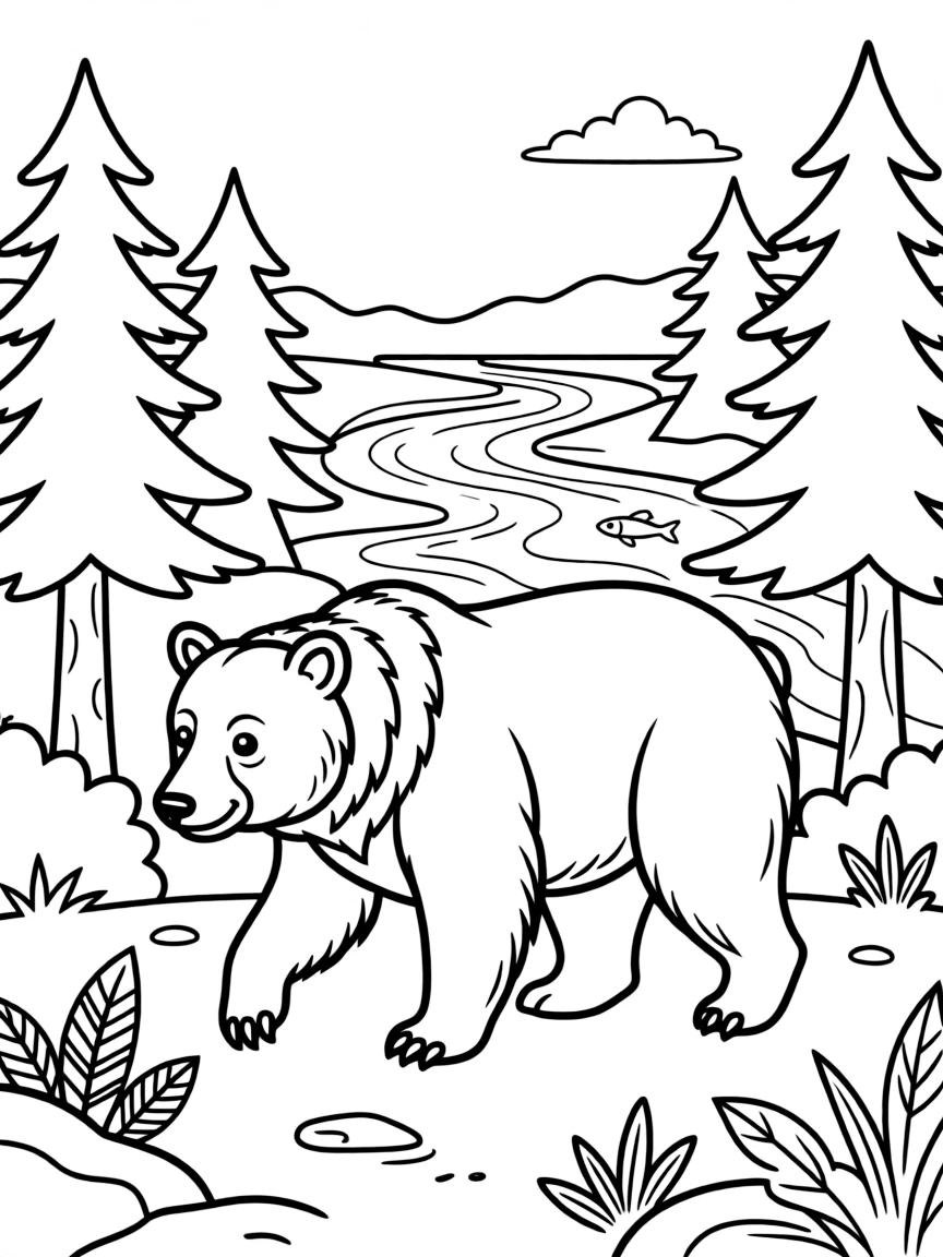 (Maine) A black bear walking through the woods