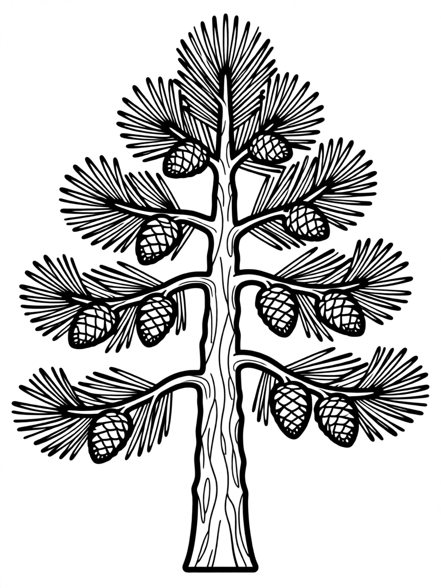 (Maine) A Maine pine tree with pinecones