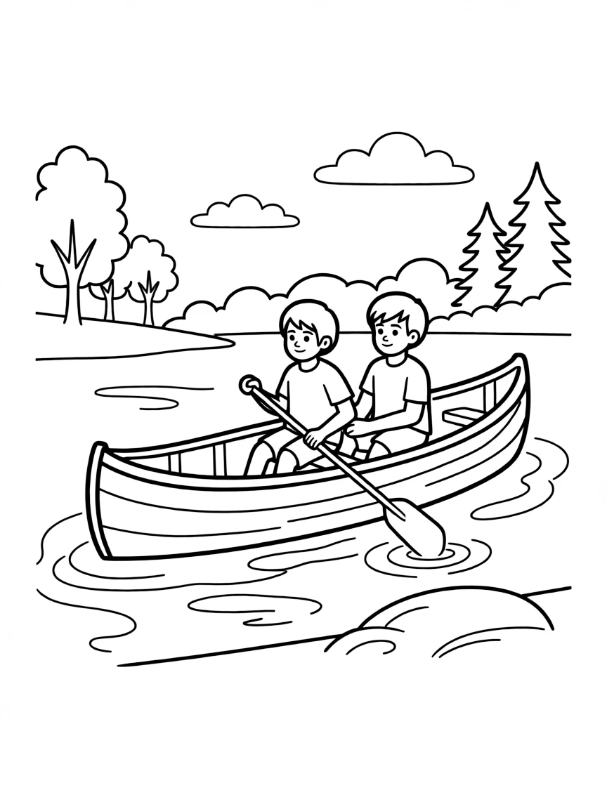 (Maine) A canoe on a peaceful Maine lake