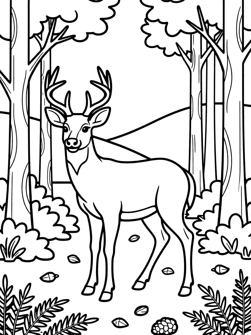 (West Virginia) A white-tailed deer in a forest