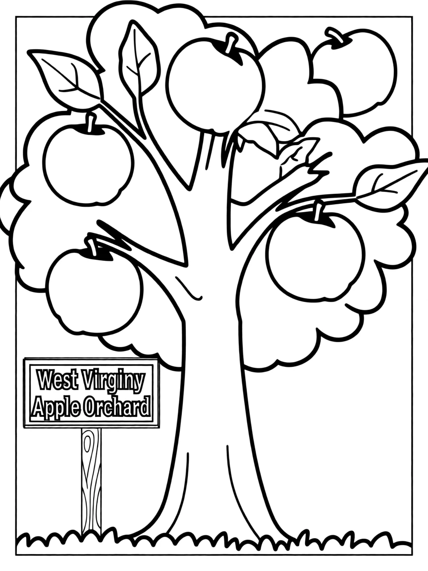 (West Virginia) Apples growing on a tree (for WV’s apple orchards)