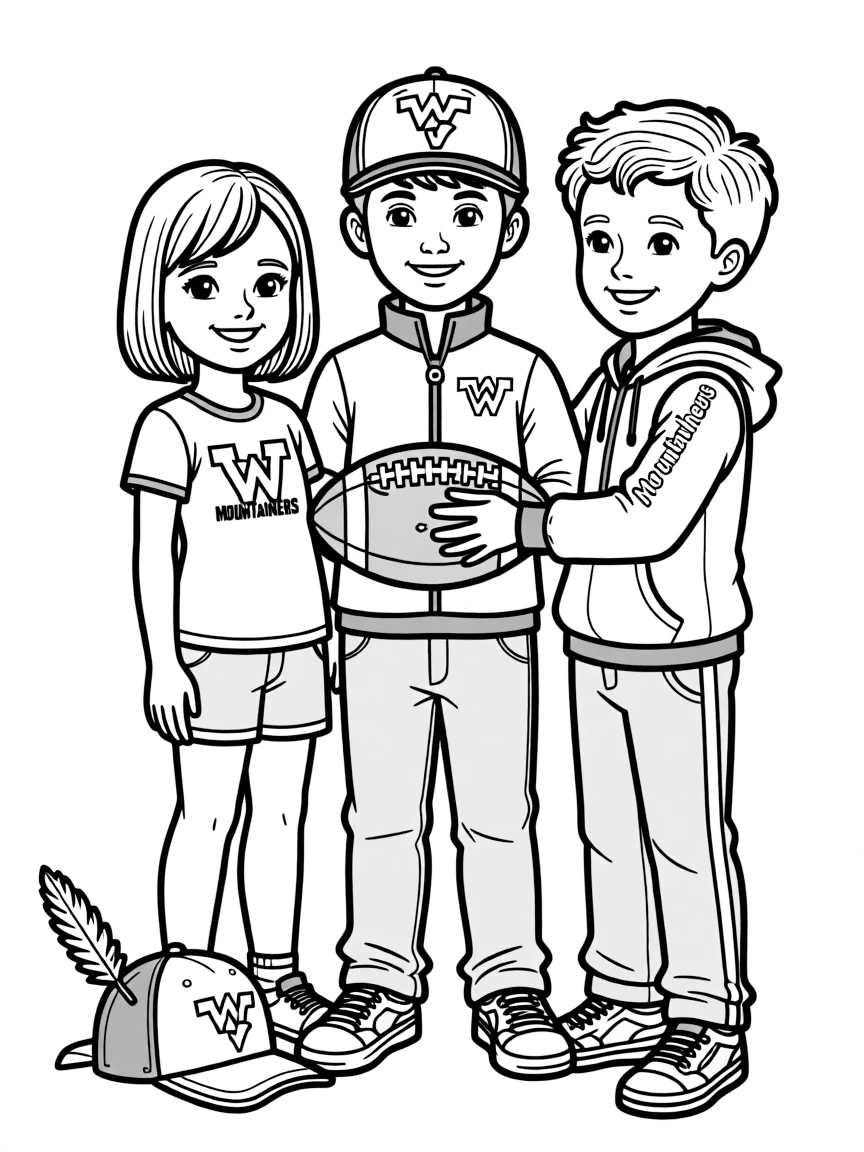 (West Virginia) Kids wearing WV Mountaineers gear