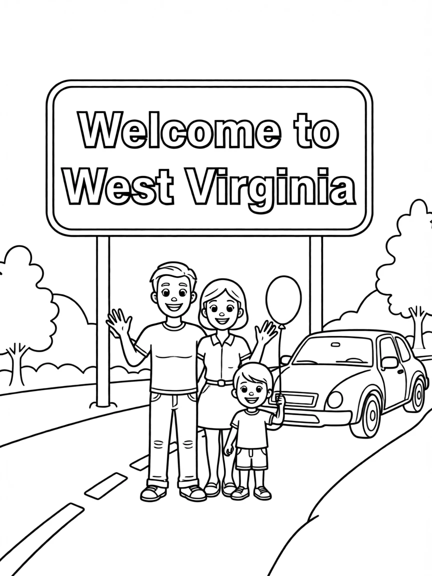 (West Virginia) The "Welcome to West Virginia" road sign