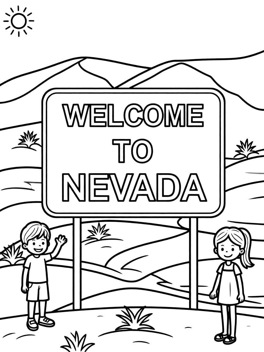 (Nevada) Welcome to Nevada sign in the desert