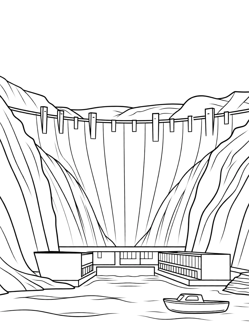 (Nevada) Hoover Dam with water flowing