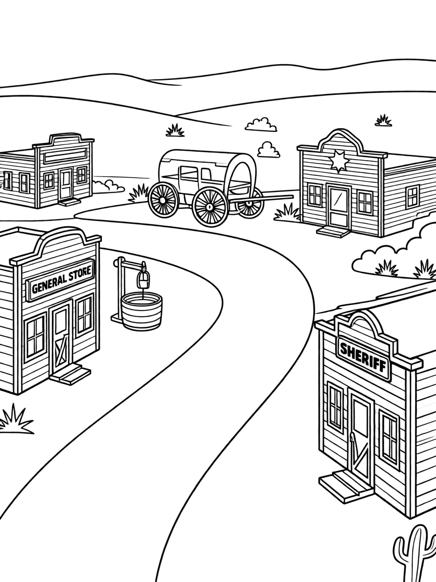 (Nevada) An old west ghost town scene