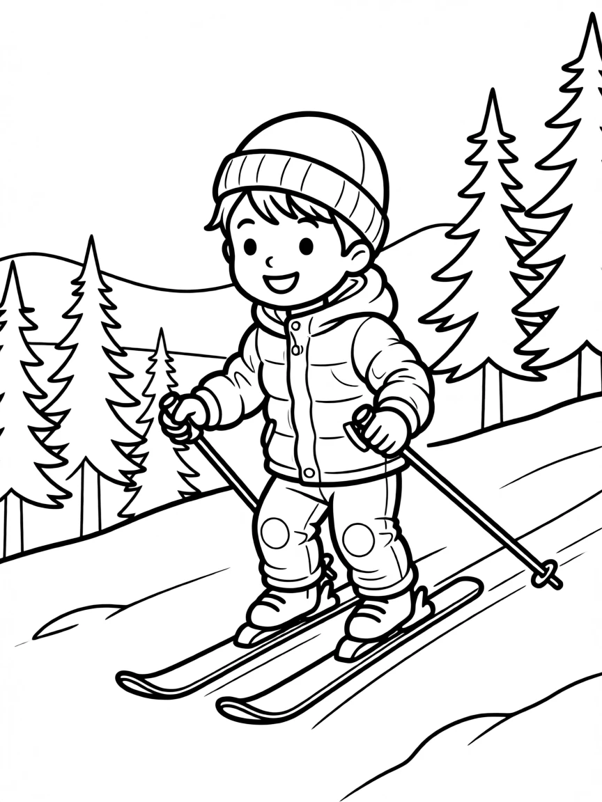 (Nevada) A child skiing in Lake Tahoe