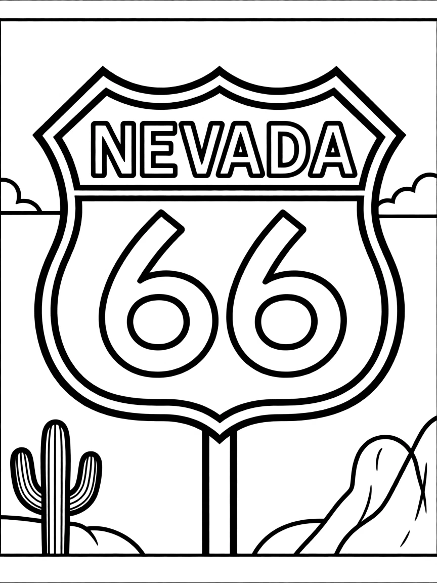 (Nevada) A Route 66 highway sign